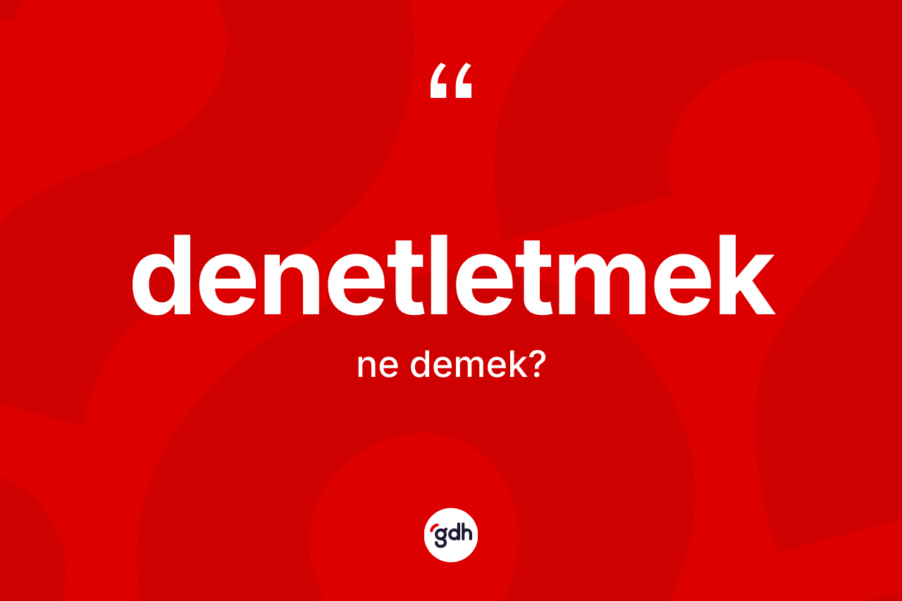 Denetletmek nedir? Denetletmeğin TDK'ya göre anlamı nedir?
