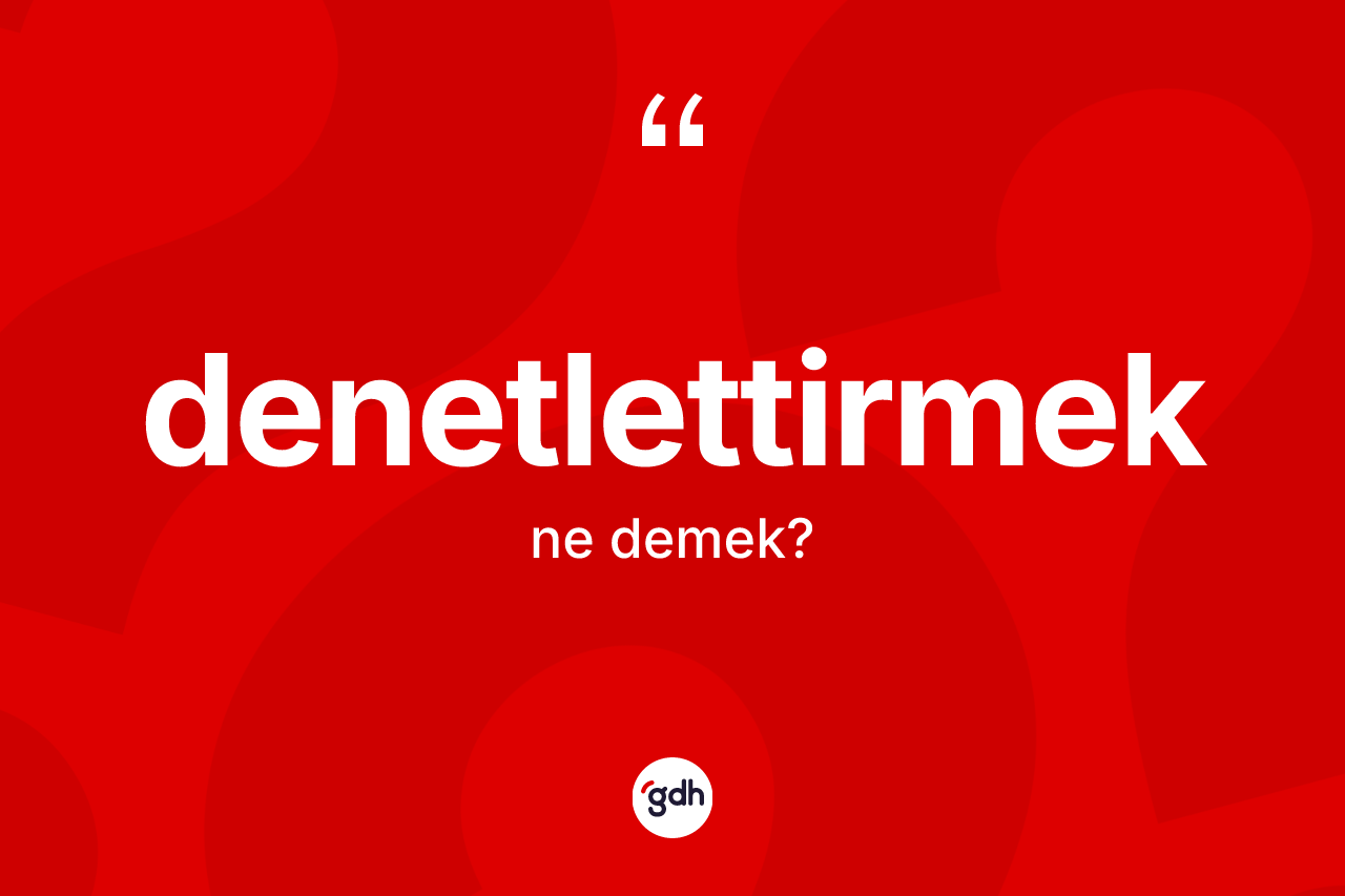 Denetlettirmek ne demek? Denetlettirmek kelimesinin TDK'ya göre açıklaması nedir?