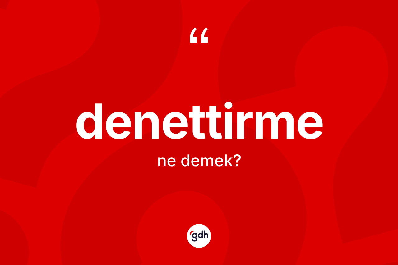 Denettirme kelimesinin anlamı nedir? Denettirmenin TDK'ya göre anlamı nedir?