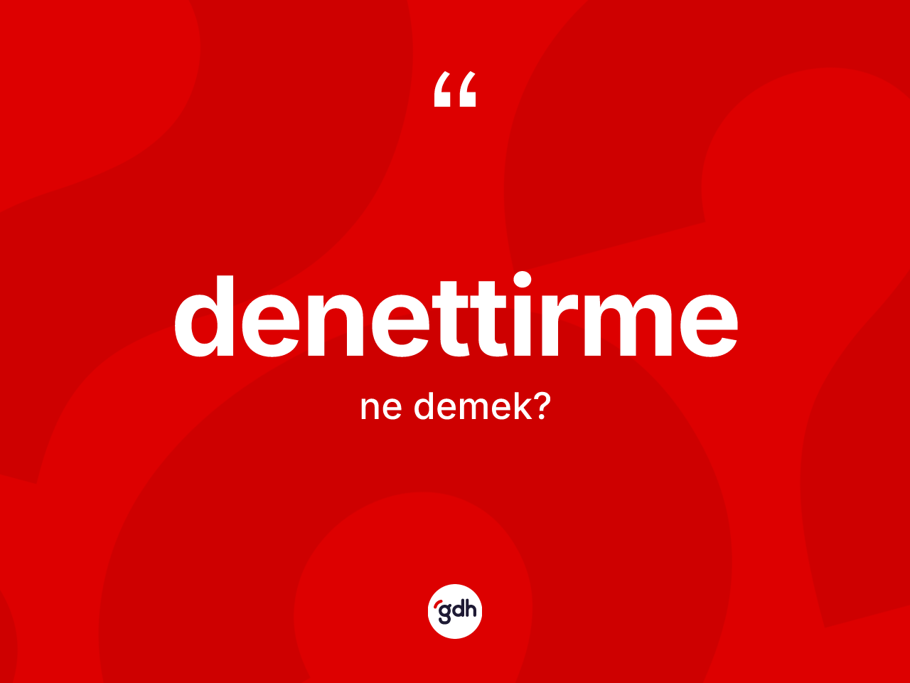 Denettirme kelimesinin anlamı nedir? Denettirmenin TDK'ya göre anlamı nedir?