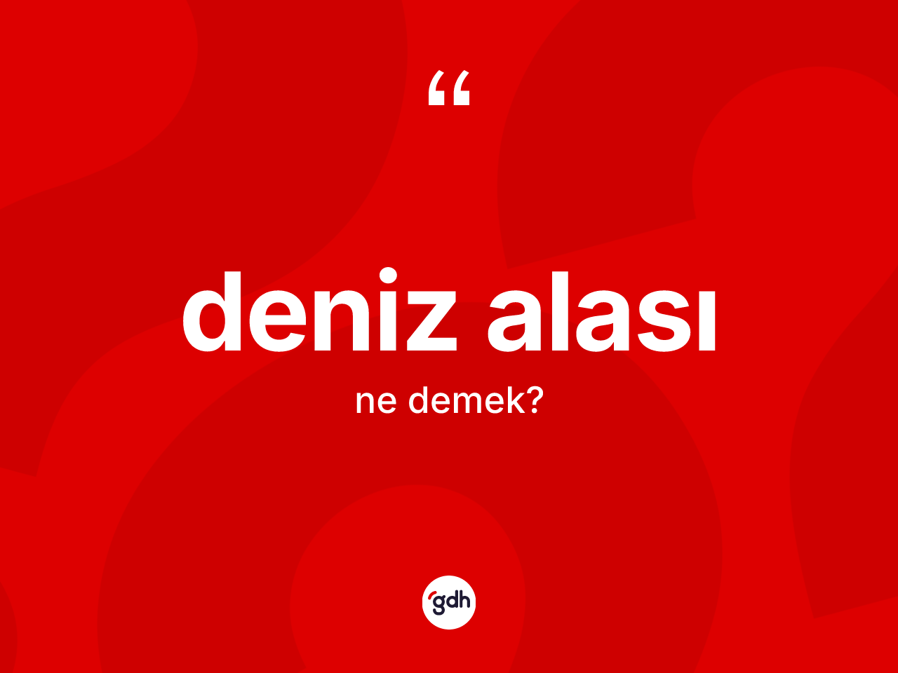 Deniz alası ne anlama gelir? Deniz alasının kısaca tanımı nedir?