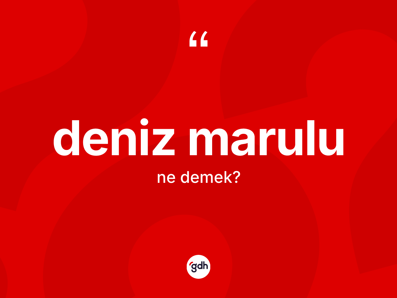 Deniz marulu kelimesi ne demek? Deniz marulunun TDK'ya göre anlamı nedir?
