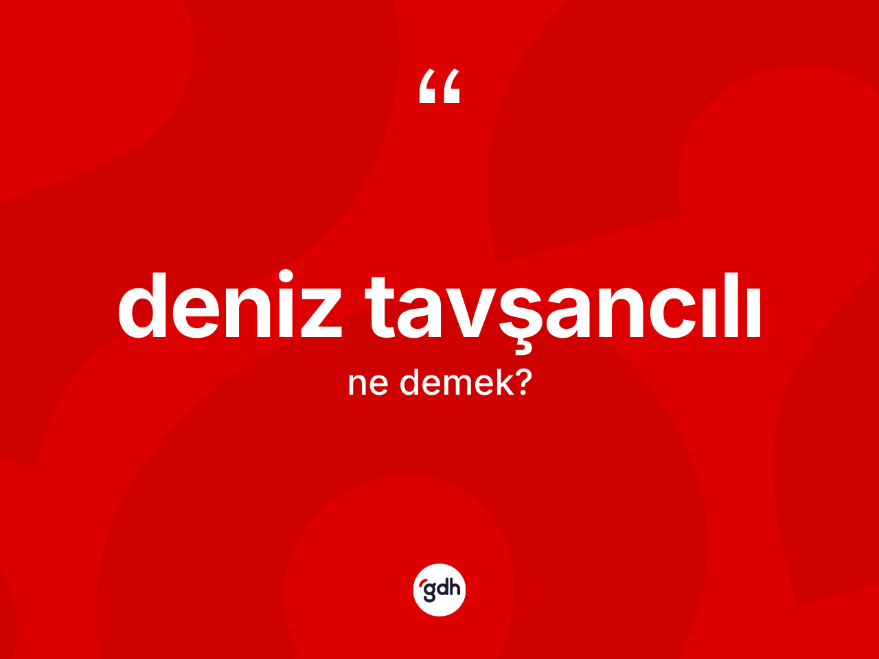 Deniz tavşancılı nedir? Deniz tavşancılının sözlükteki anlamı nedir?