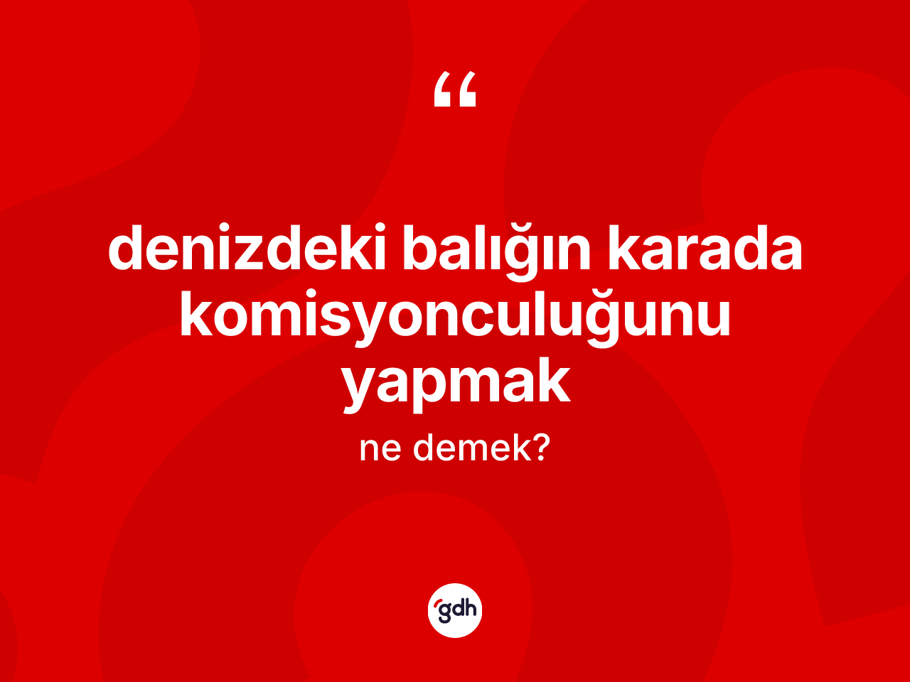 Denizdeki balığın karada komisyonculuğunu yapmak ne demek? Denizdeki balığın karada komisyonculuğunu yapmak ifadesinin TDK'ya göre açıklaması nedir?