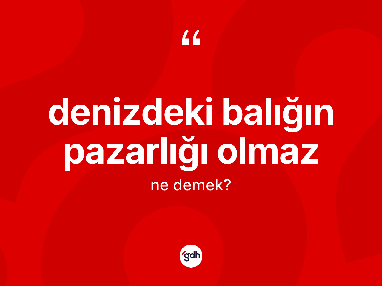 Denizdeki balığın pazarlığı olmaz sözü nedir? Denizdeki balığın pazarlığı olmaz ifadesi nerede kullanılır?