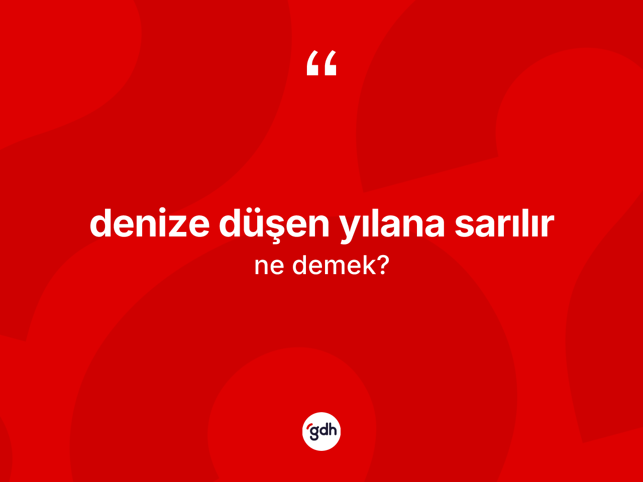 Denize düşen yılana sarılır ifadesi ne anlama gelir? Denize düşen yılana sarılır ifadesinin kaç farklı anlamı var?