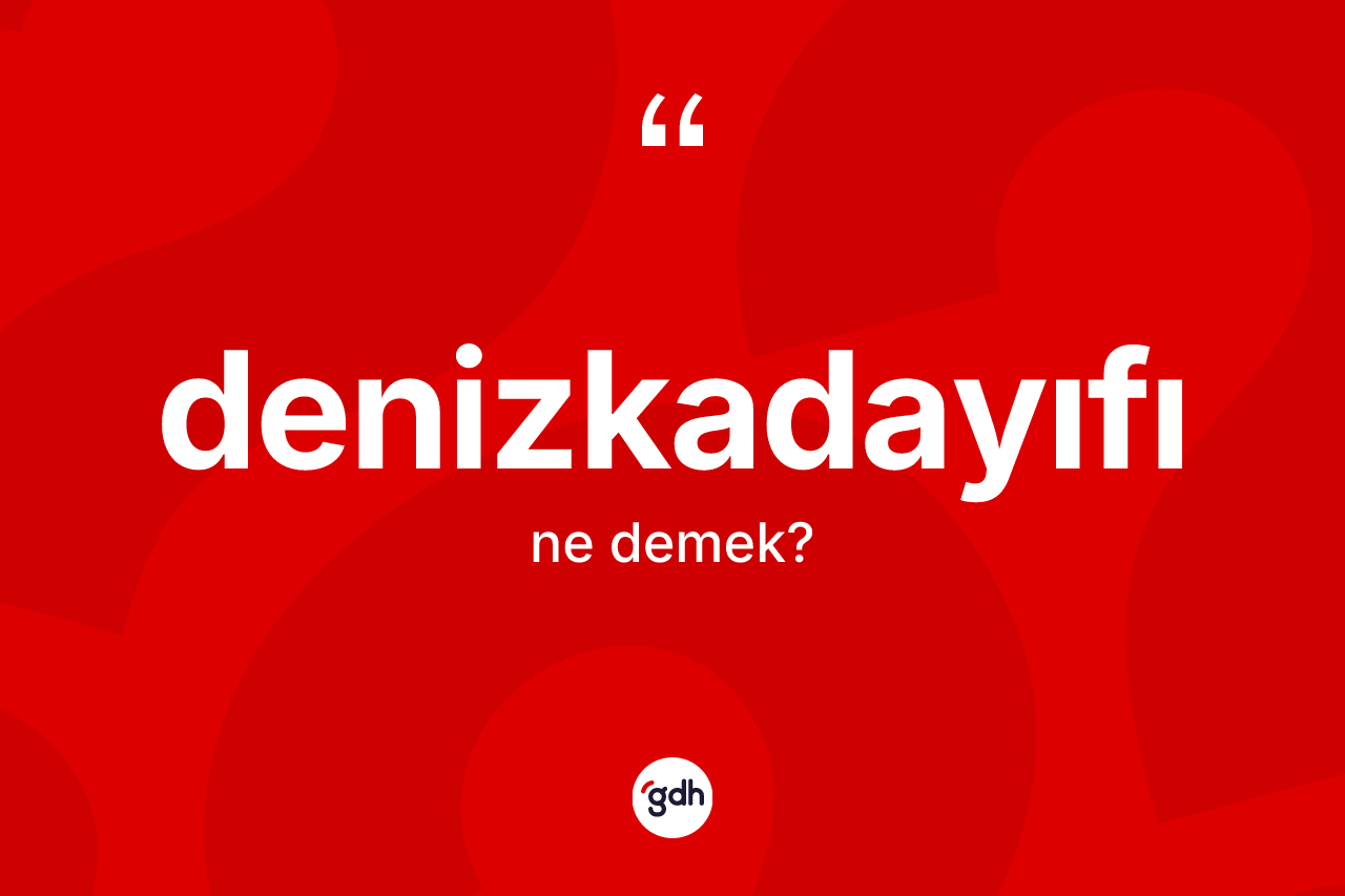 Denizkadayıfı kelimesi ne anlama gelir?