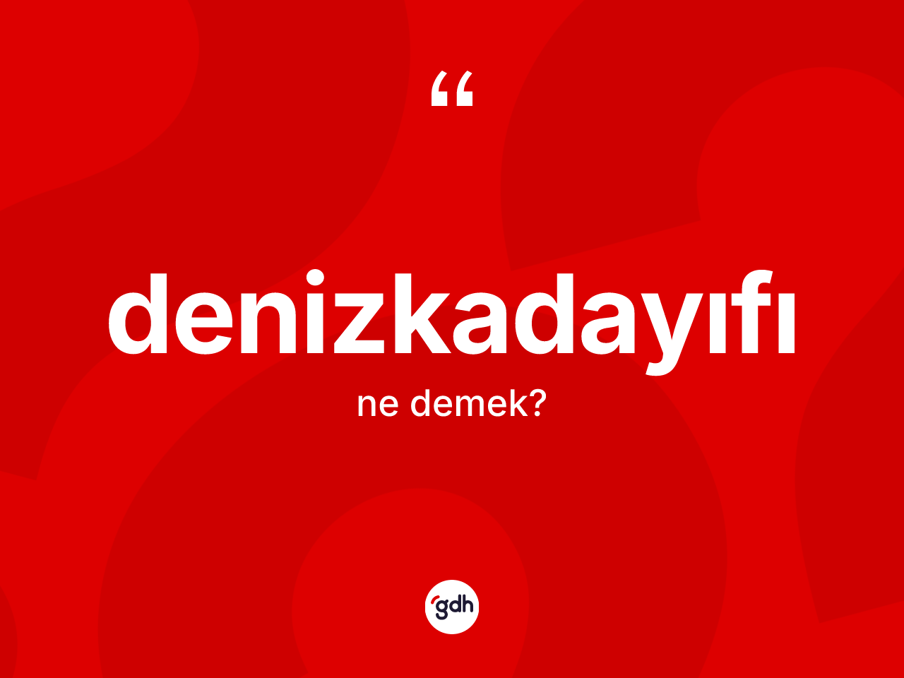Denizkadayıfı kelimesi ne anlama gelir? Denizkadayıfının TDK'ya göre anlamı nedir?