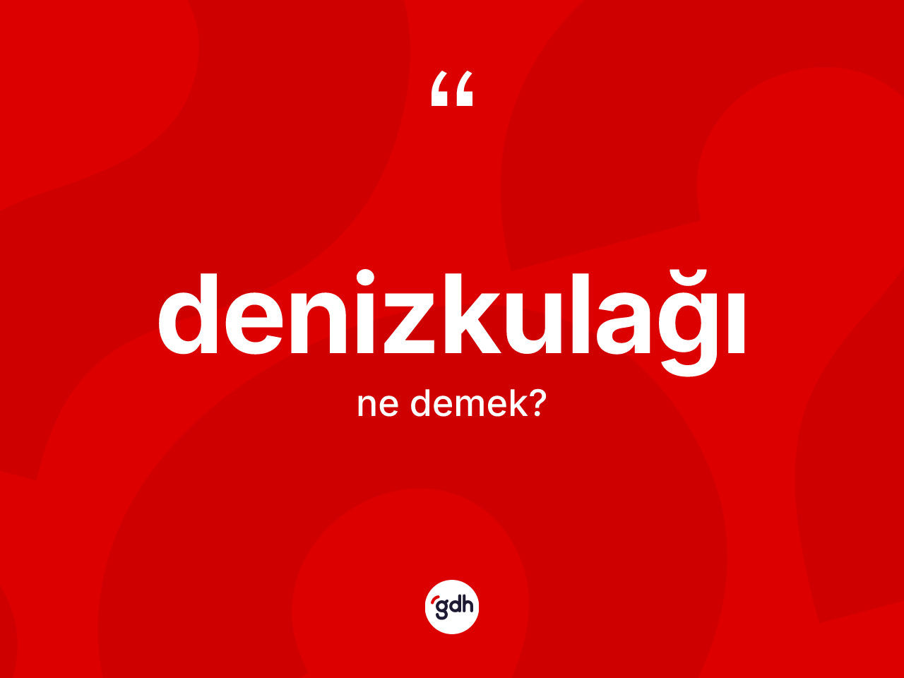 Denizkulağı kelimesinin sözlükteki tanımı nedir? Denizkulağının TDK'ya göre anlamı nedir?