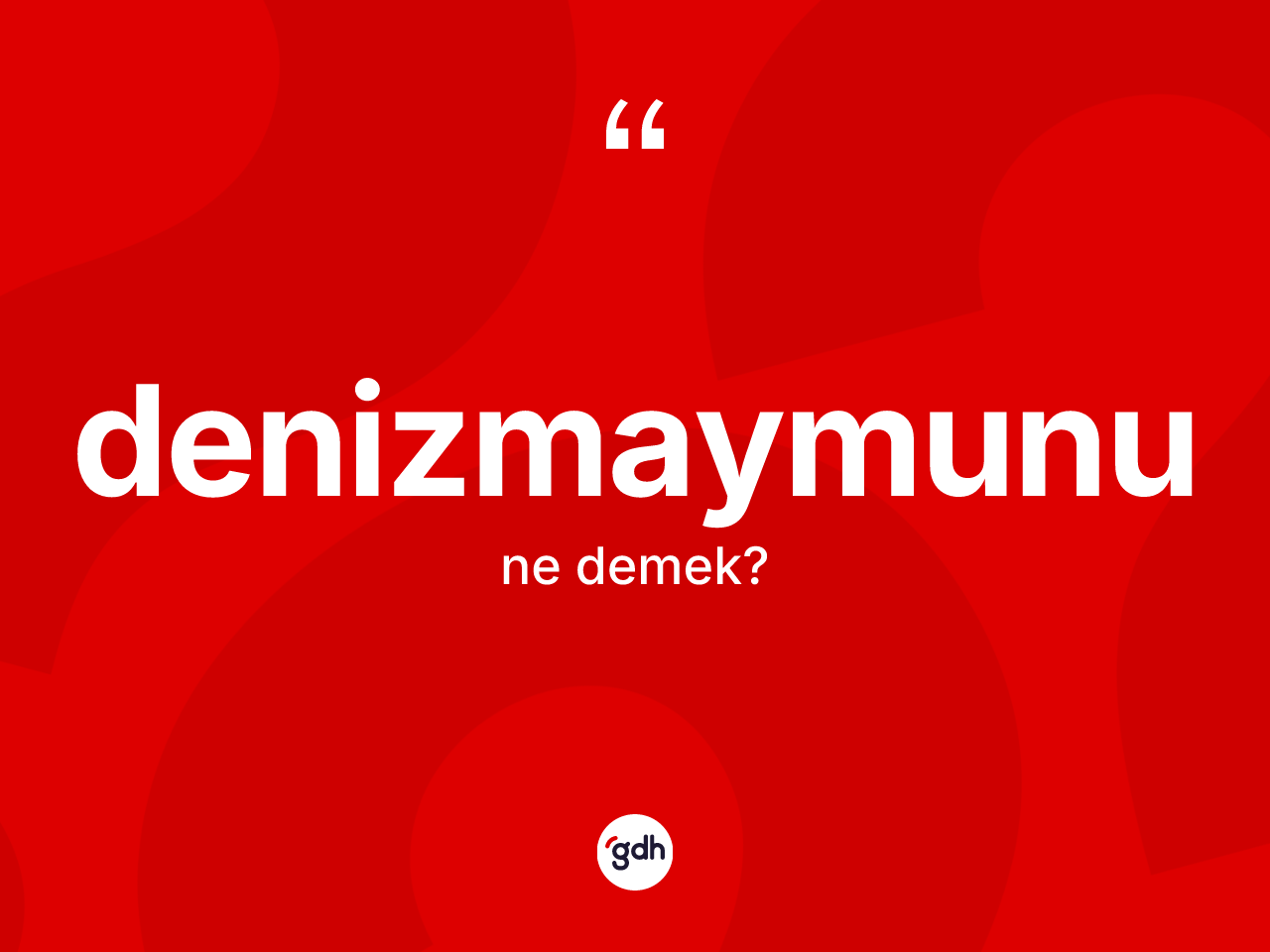 Denizmaymunu ne anlama gelir? Denizmaymununun TDK'ya göre anlamı nedir?