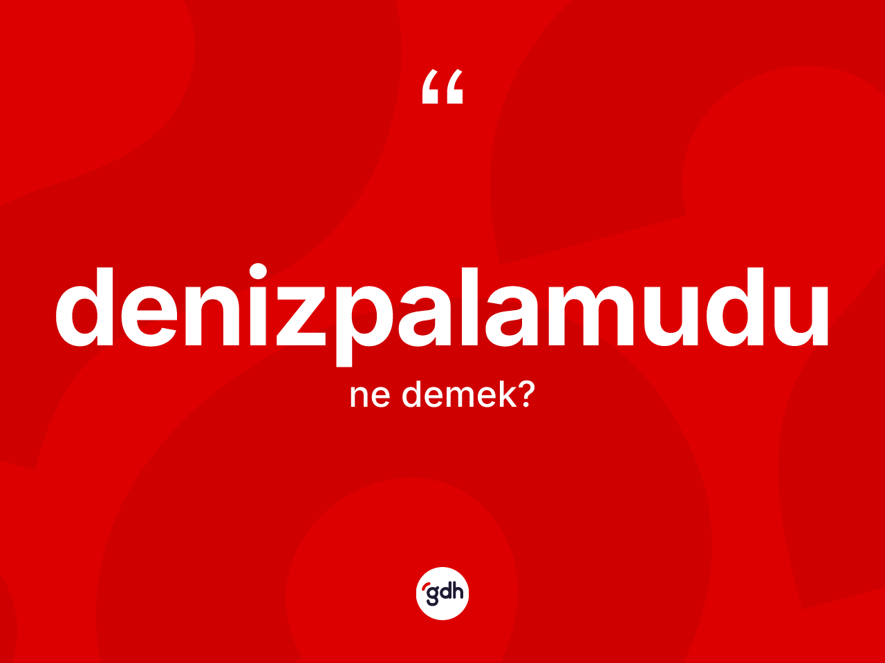 Denizpalamudu kelimesi nedir? Denizpalamudunun sözlükteki anlamı nedir?