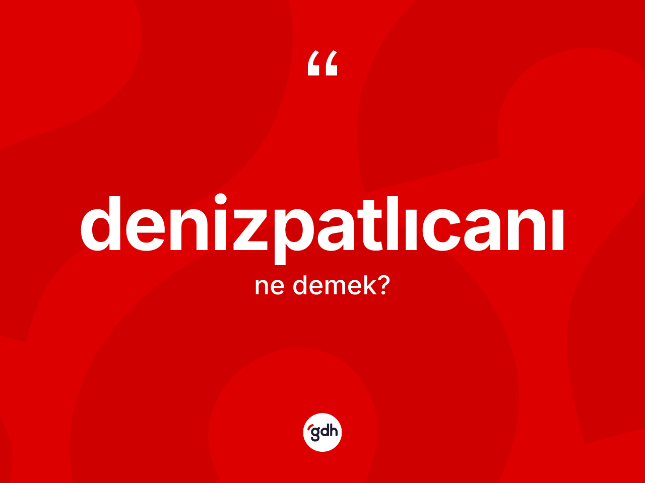 Denizpatlıcanı kelimesinin tanımı nedir? Denizpatlıcanının TDK'ya göre anlamı nedir?