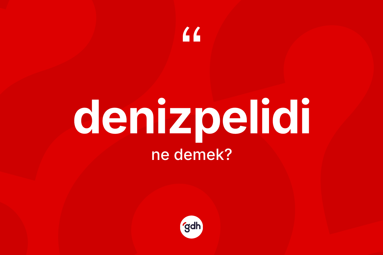 Denizpelidi kelimesinin sözlükteki tanımı nedir? Denizpelidinin TDK'ya göre anlamı nedir?