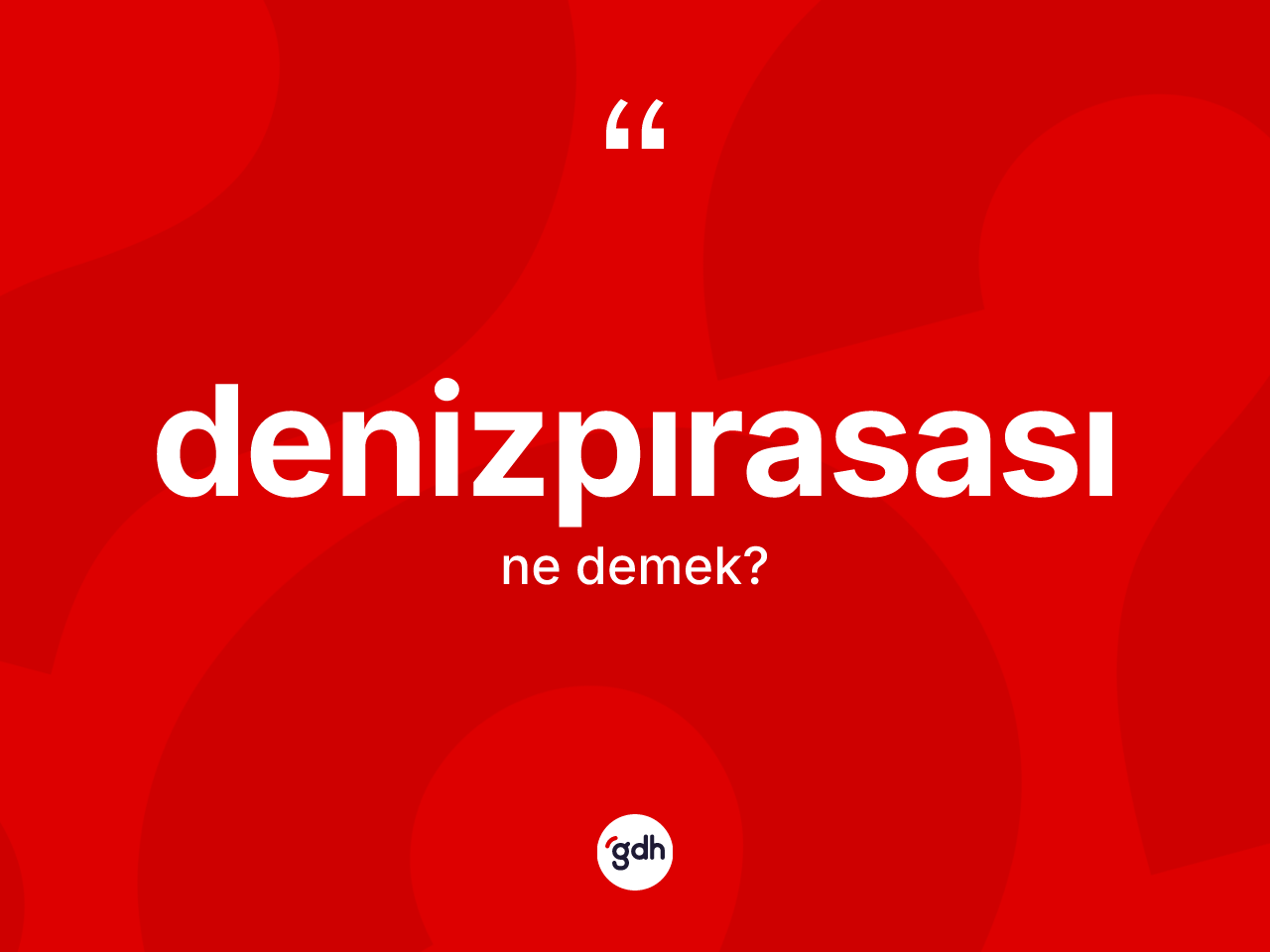 Denizpırasası ne anlama gelir? Denizpırasası kelimesinin TDK'ya göre açıklaması nedir?