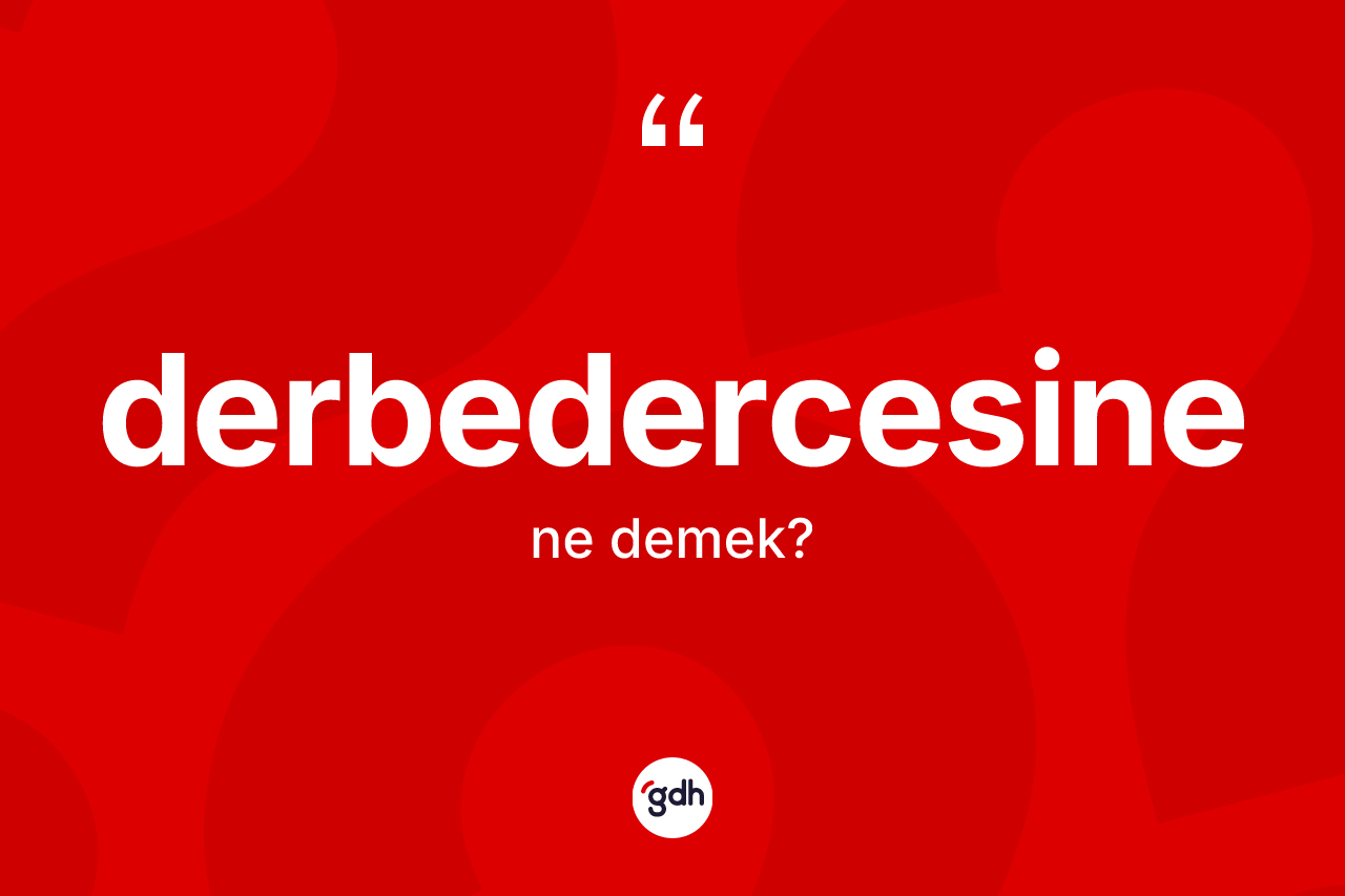 Derbedercesine kelimesi ne anlama gelir? Derbedercesinenin kısaca tanımı nedir?