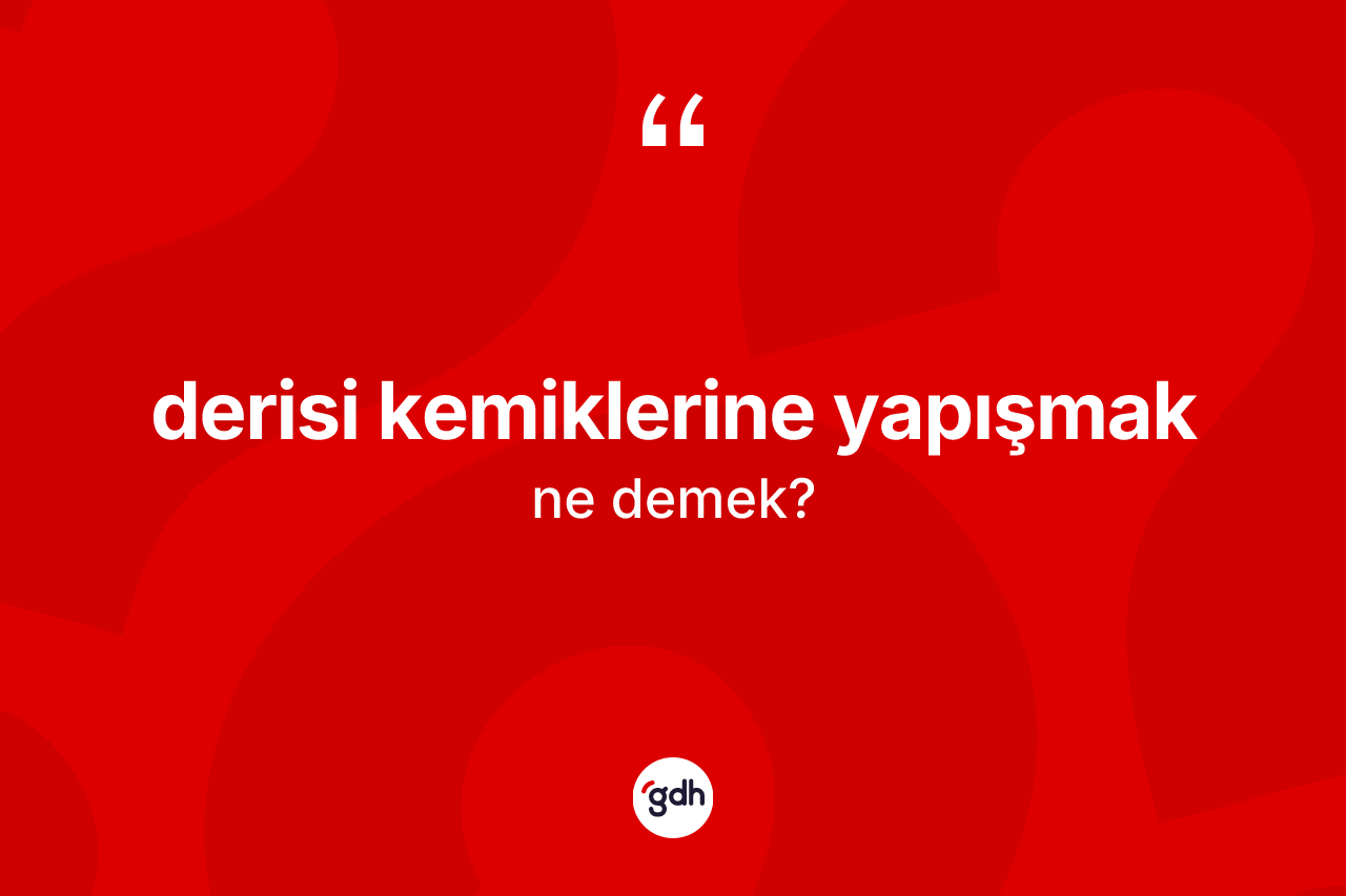 Derisi kemiklerine yapışmak ifadesinin anlamı nedir? Derisi kemiklerine yapışmak ifadesi nerede kullanılır?