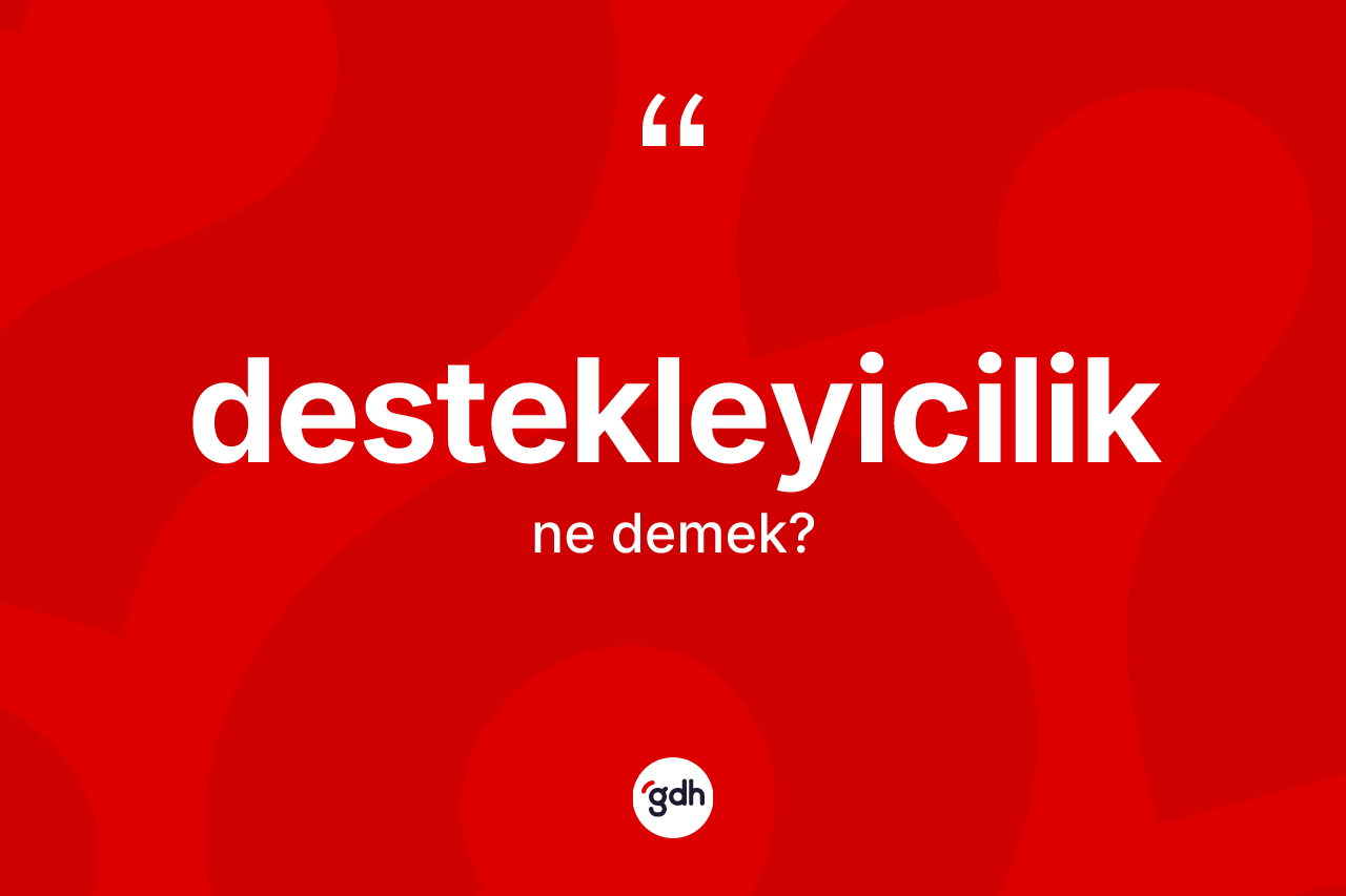 Destekleyicilik ne demek? Destekleyicilik kelimesinin kaç farklı anlamı var?