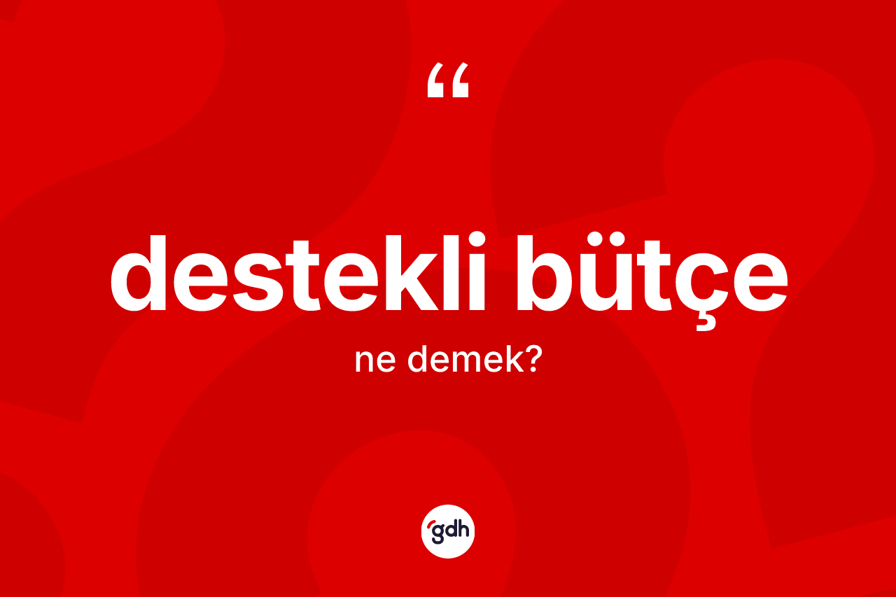 Destekli bütçe nedir? Destekli bütçenin TDK'ya göre anlamı nedir?