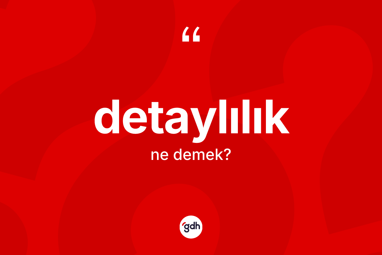 Detaylılık kelimesinin tanımı nedir? Detaylılık kelimesinin özellikleri nelerdir?