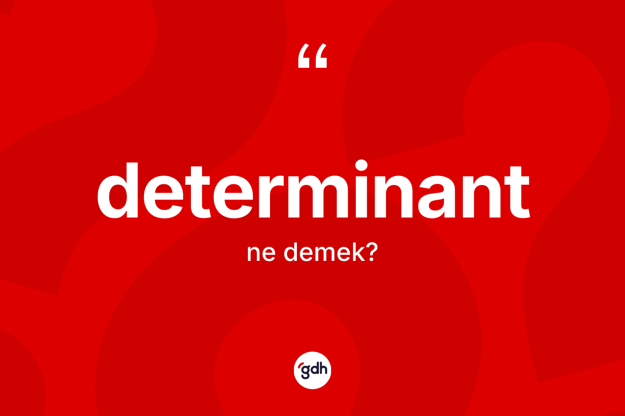 Determinant kelimesinin tanımı nedir? Determinantın kısaca tanımı nedir?