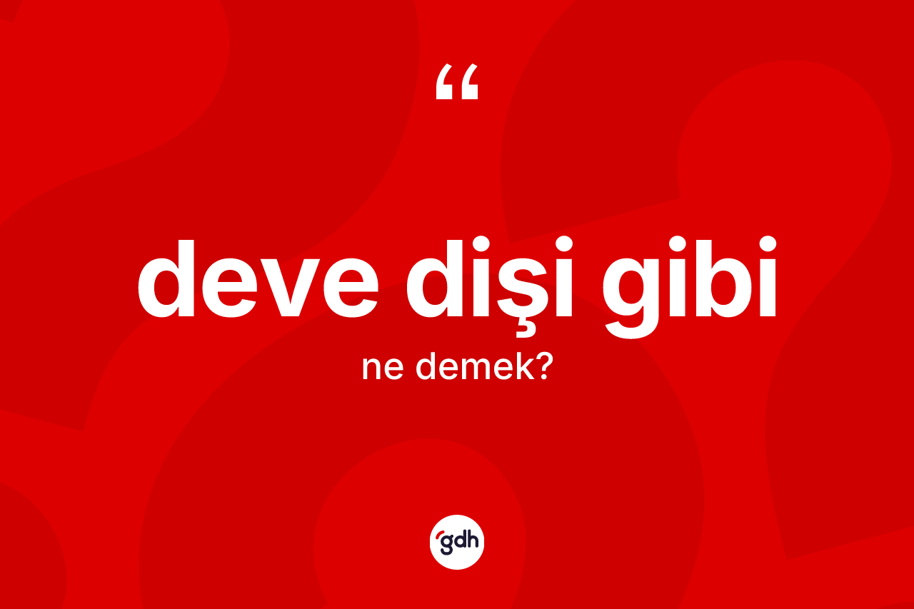 Deve dişi gibi ifadesi ne anlama gelir?