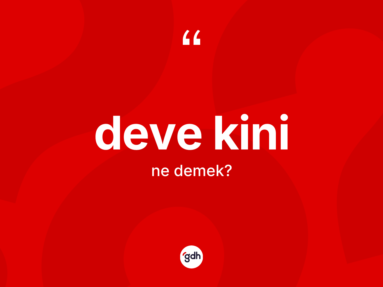 Deve kini kelimesi nedir? Deve kininin TDK'ya göre anlamı nedir?