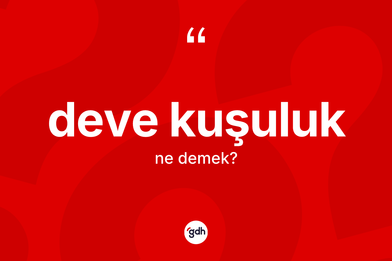 Deve kuşuluk kelimesi ne anlama gelir? Deve kuşuluğun TDK'ya göre anlamı nedir?