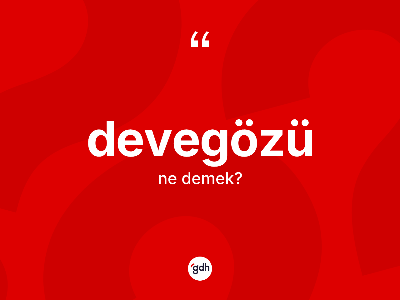 Devegözü kelimesinin sözlükteki tanımı nedir? Devegözünün TDK'ya göre anlamı nedir?