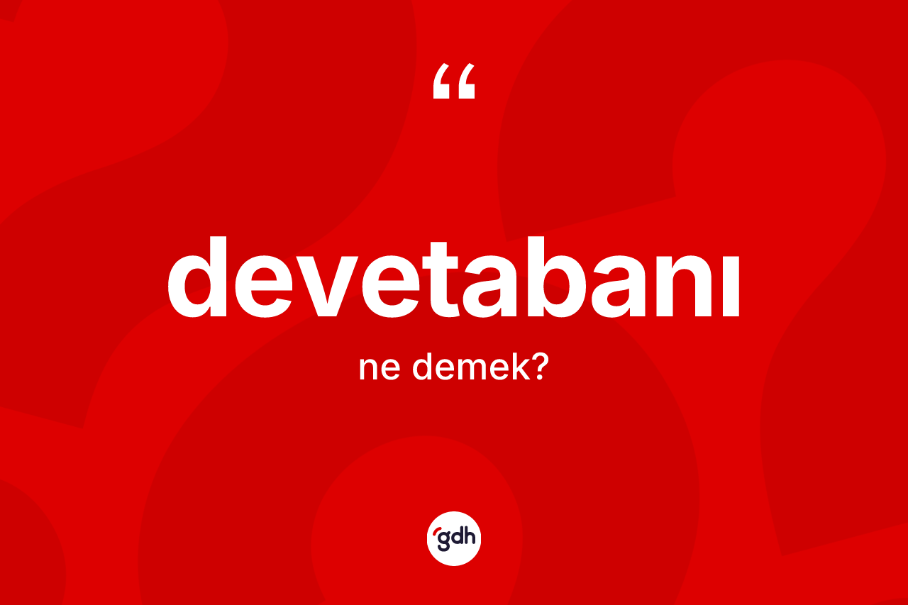 Devetabanı kelimesi ne demek? Devetabanının sözlükteki anlamı nedir?
