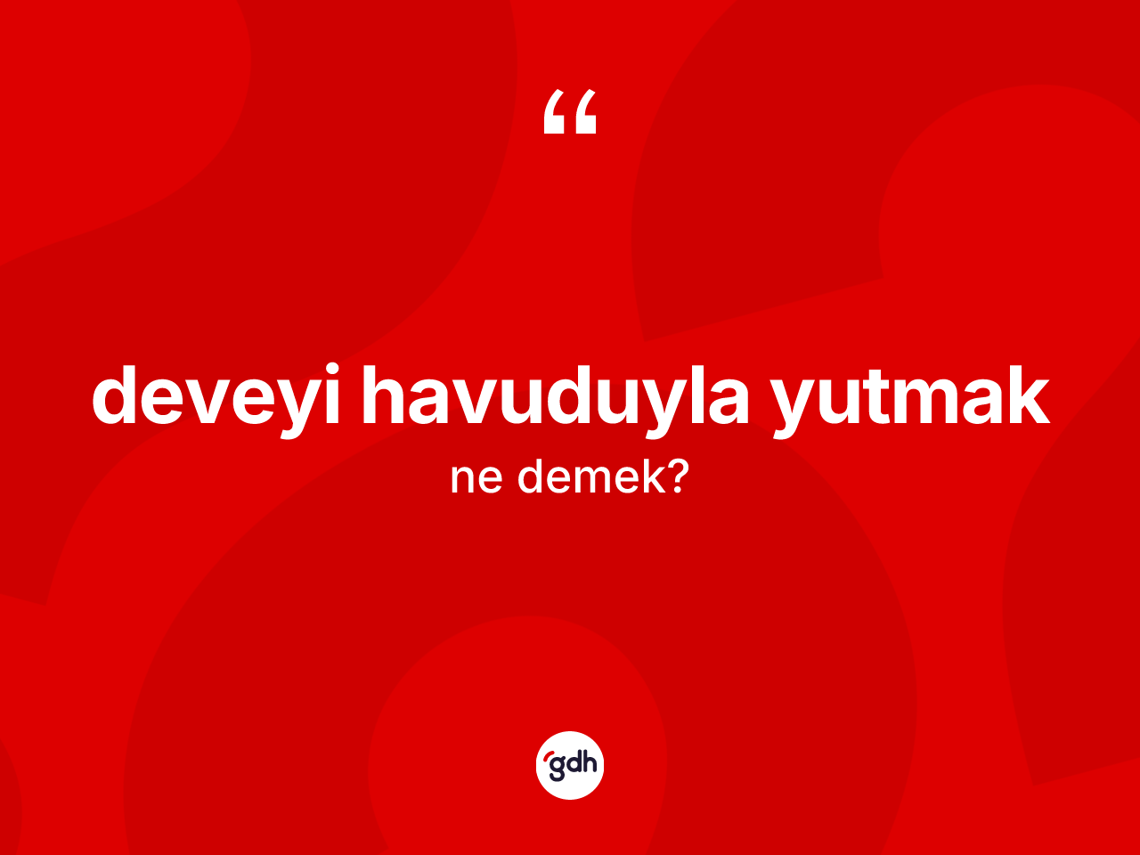 Deveyi havuduyla yutmak sözü ne demektir? Deveyi havuduyla yutmak ifadesinin TDK açıklaması nedir?