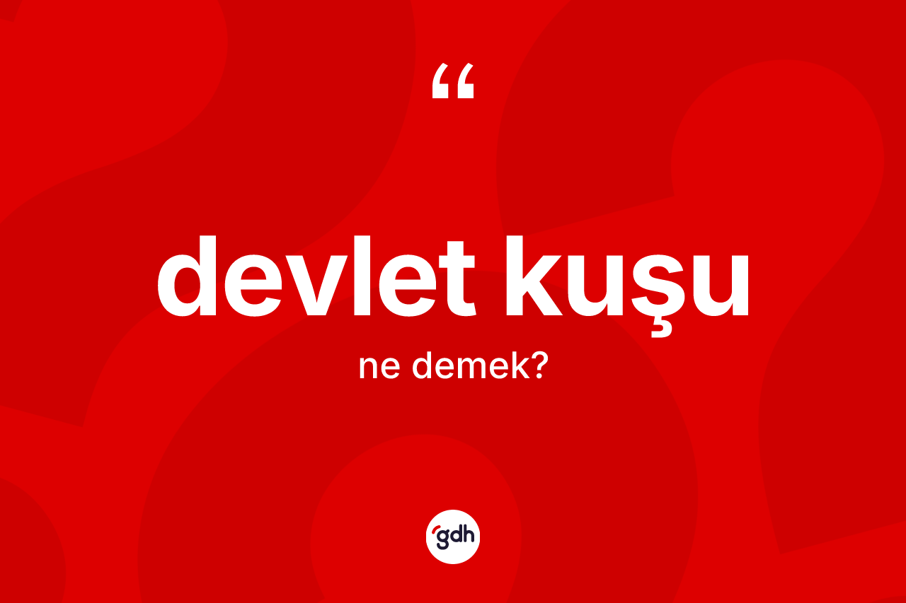 Devlet kuşu kelimesi ne demek? Devlet kuşunun TDK'ya göre anlamı nedir?