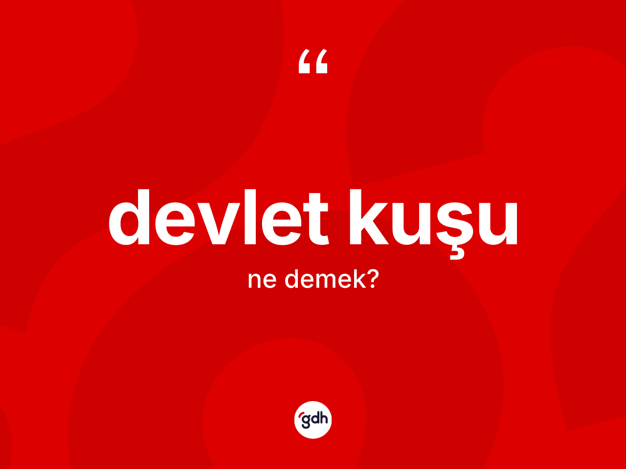 Devlet kuşu kelimesi ne demek? Devlet kuşunun TDK'ya göre anlamı nedir?