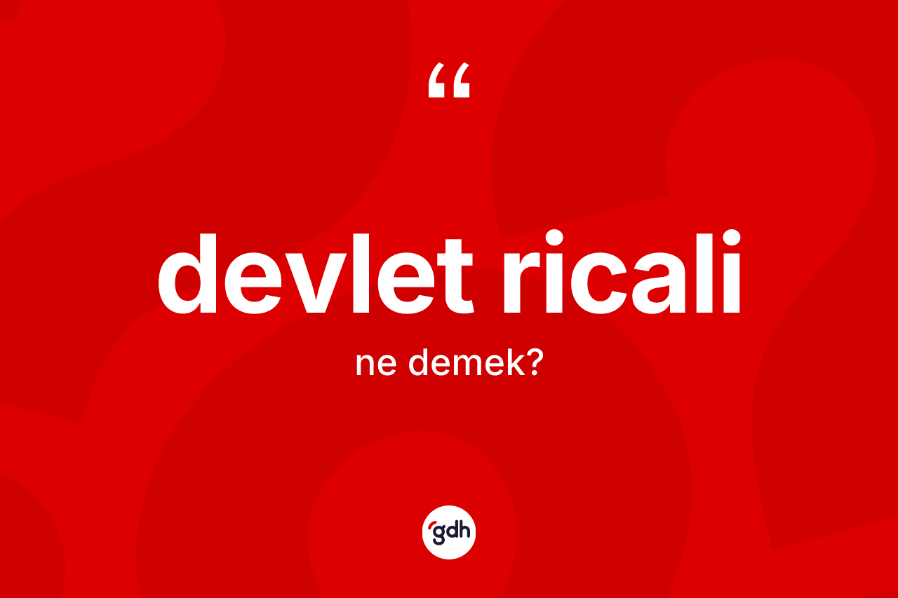 Devlet ricali kelimesi ne anlama gelir? Devlet ricalinin TDK'ya göre anlamı nedir?