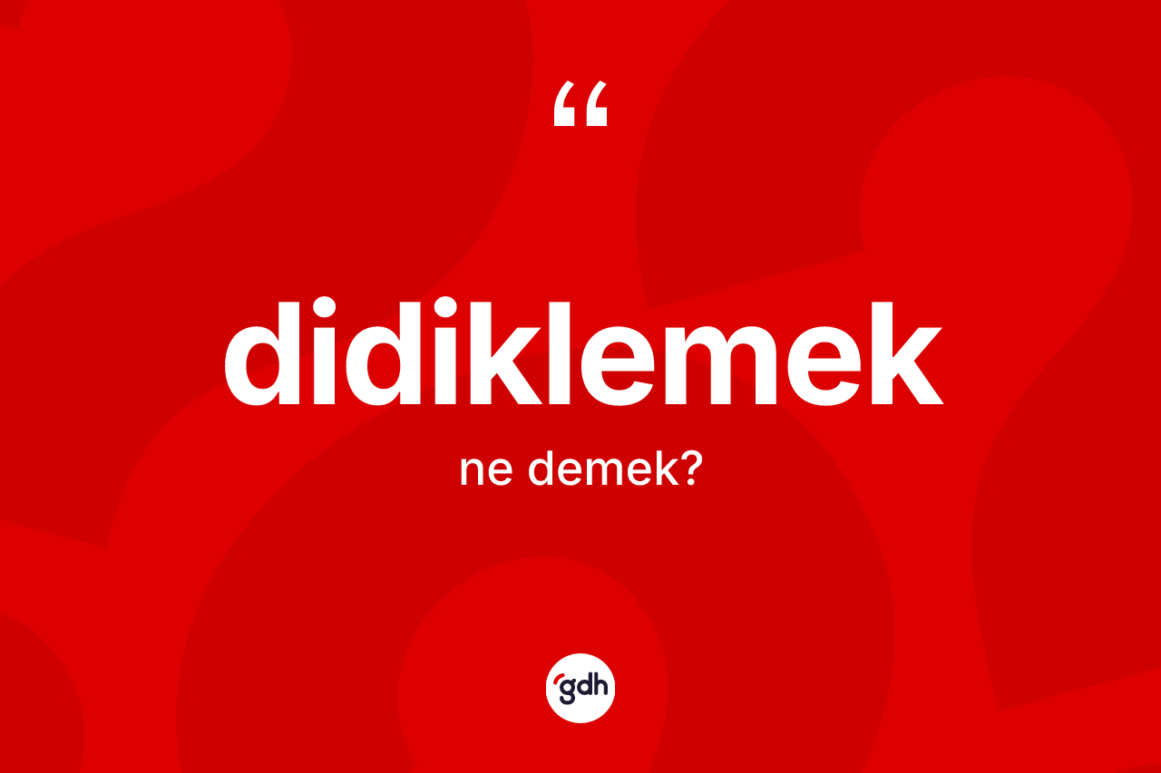 Didiklemek kelimesinin tanımı nedir? Didiklemeğin TDK'ya göre anlamı nedir?