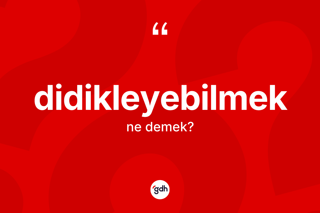 Didikleyebilmek ne anlama gelir? Didikleyebilmek kelimesinin özellikleri nelerdir?