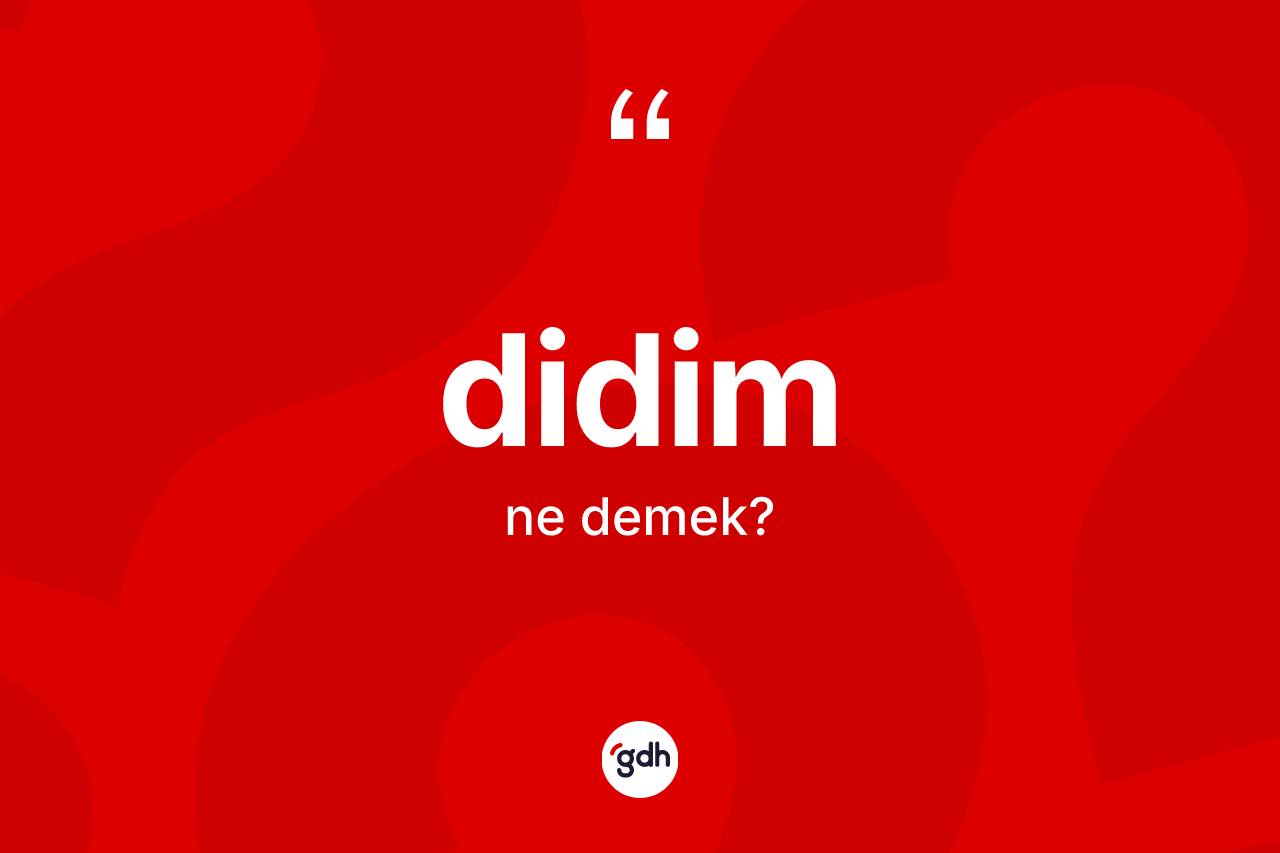 Didim kelimesi ne anlama gelir? Didim kelimesinin kaç farklı anlamı var?