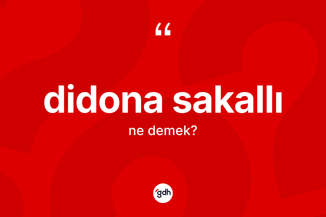 Didona sakallı ne anlama gelir? Didona sakallının TDK'ya göre anlamı nedir?