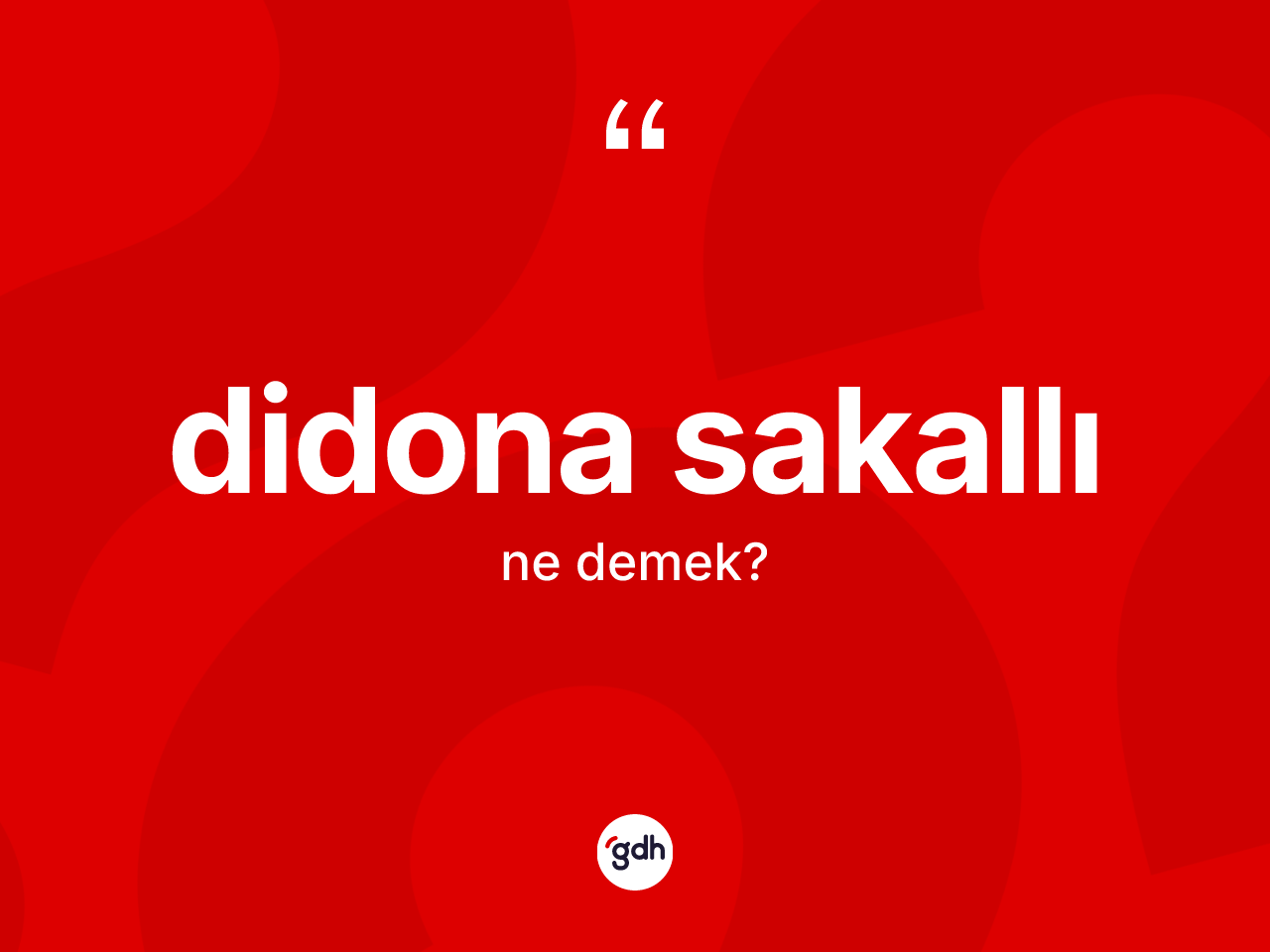 Didona sakallı ne anlama gelir? Didona sakallının TDK'ya göre anlamı nedir?