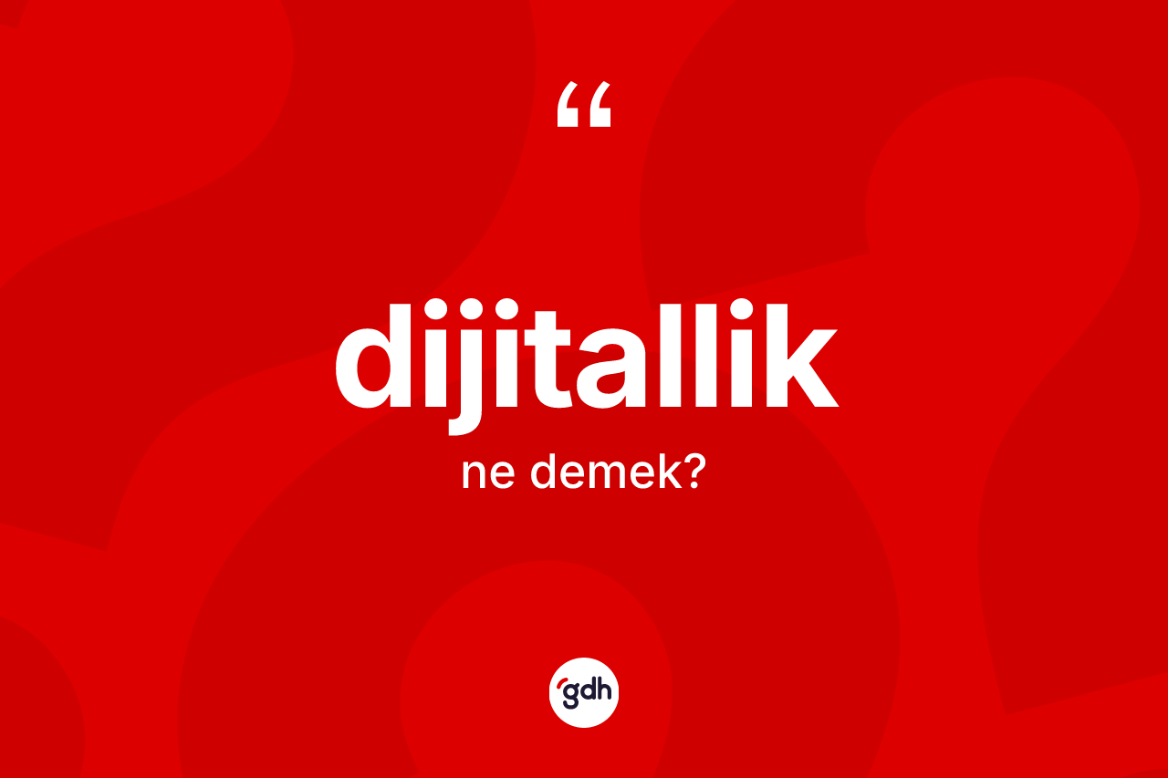Dijitallik kelimesinin sözlükteki tanımı nedir?