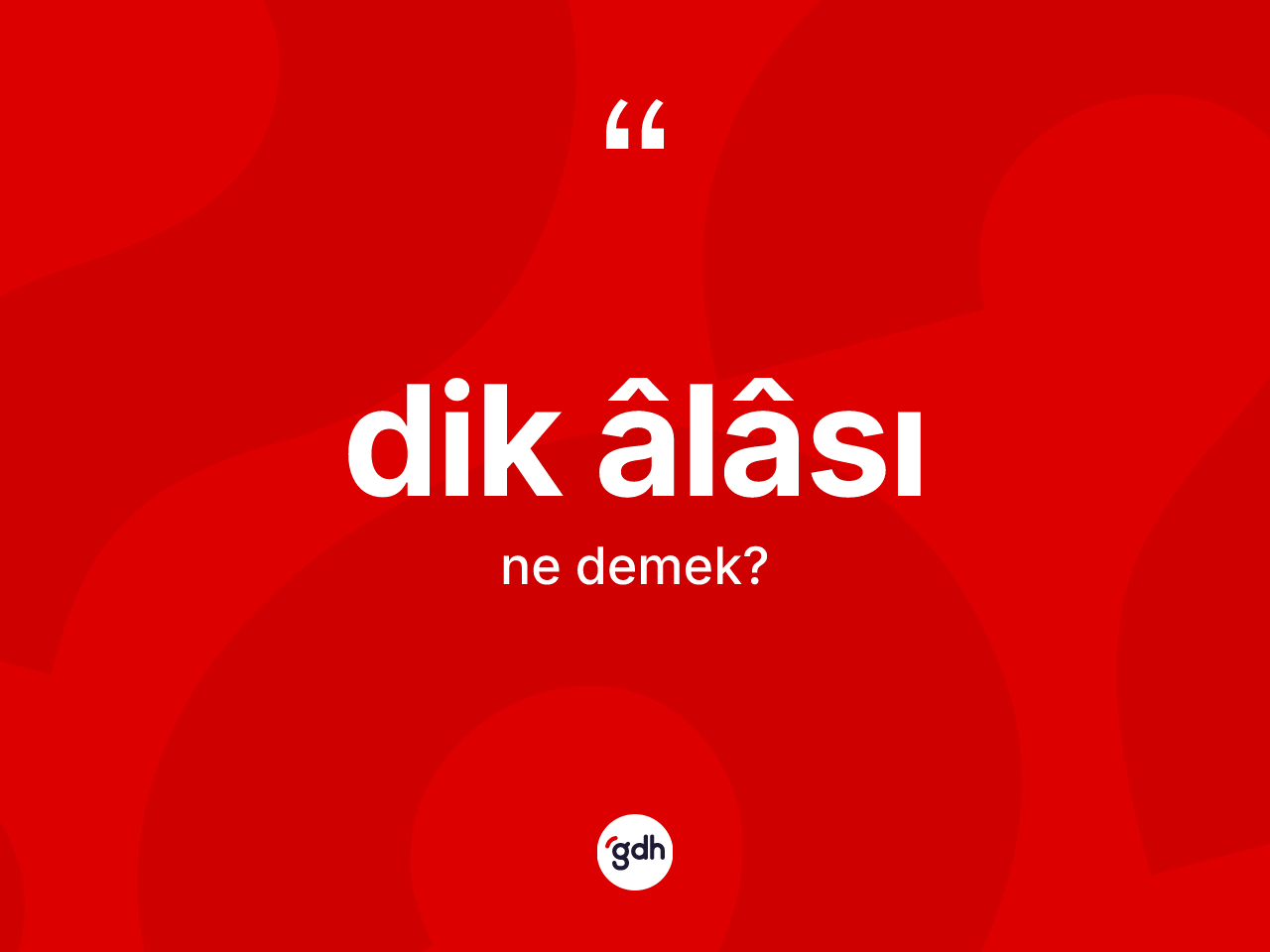 Dik âlâsı kelimesi nedir? Dik âlâsının TDK'ya göre anlamı nedir?