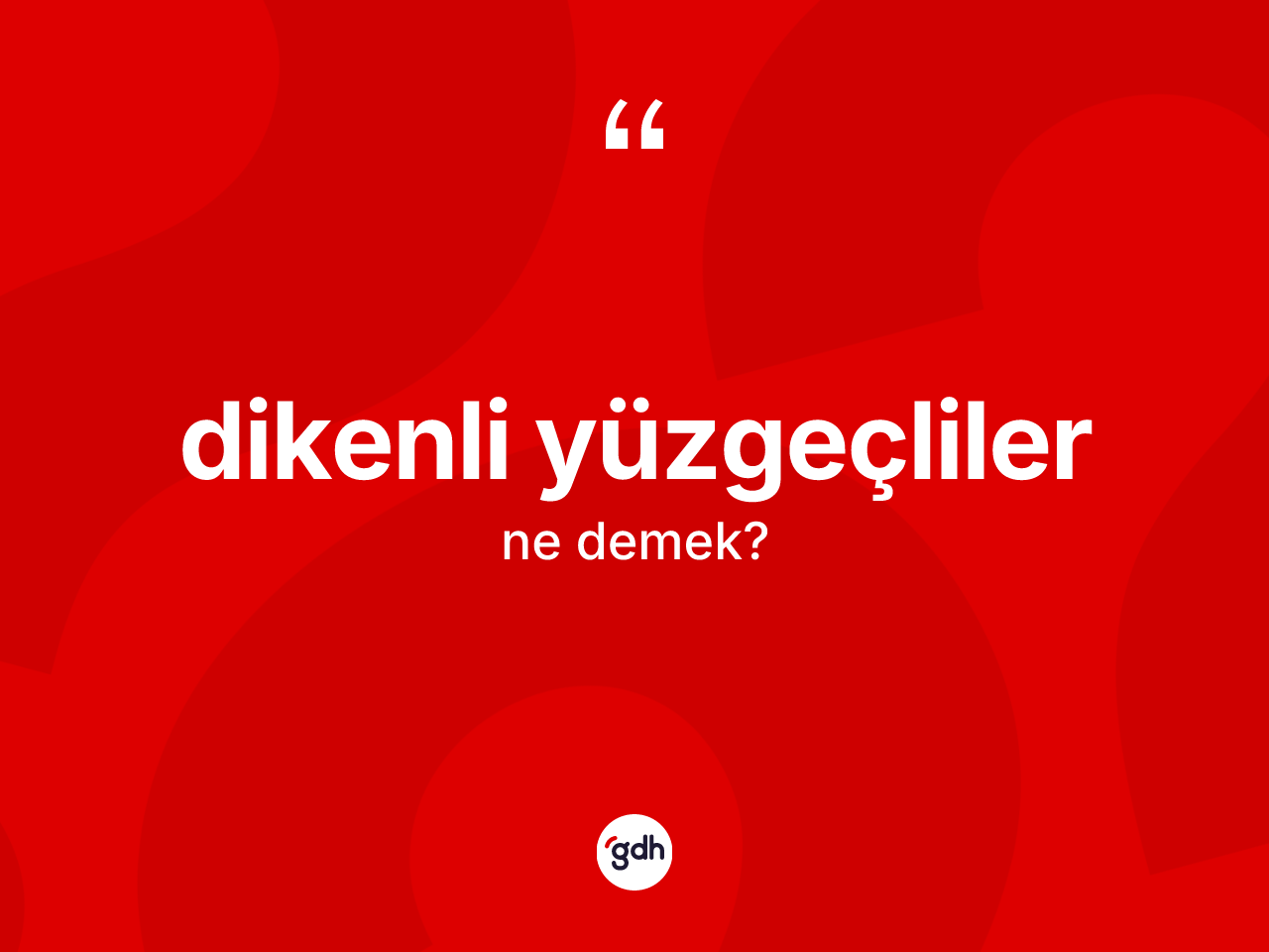 Dikenli yüzgeçliler ne anlama gelir? Dikenli yüzgeçliler kelimesinin TDK anlamı nedir?
