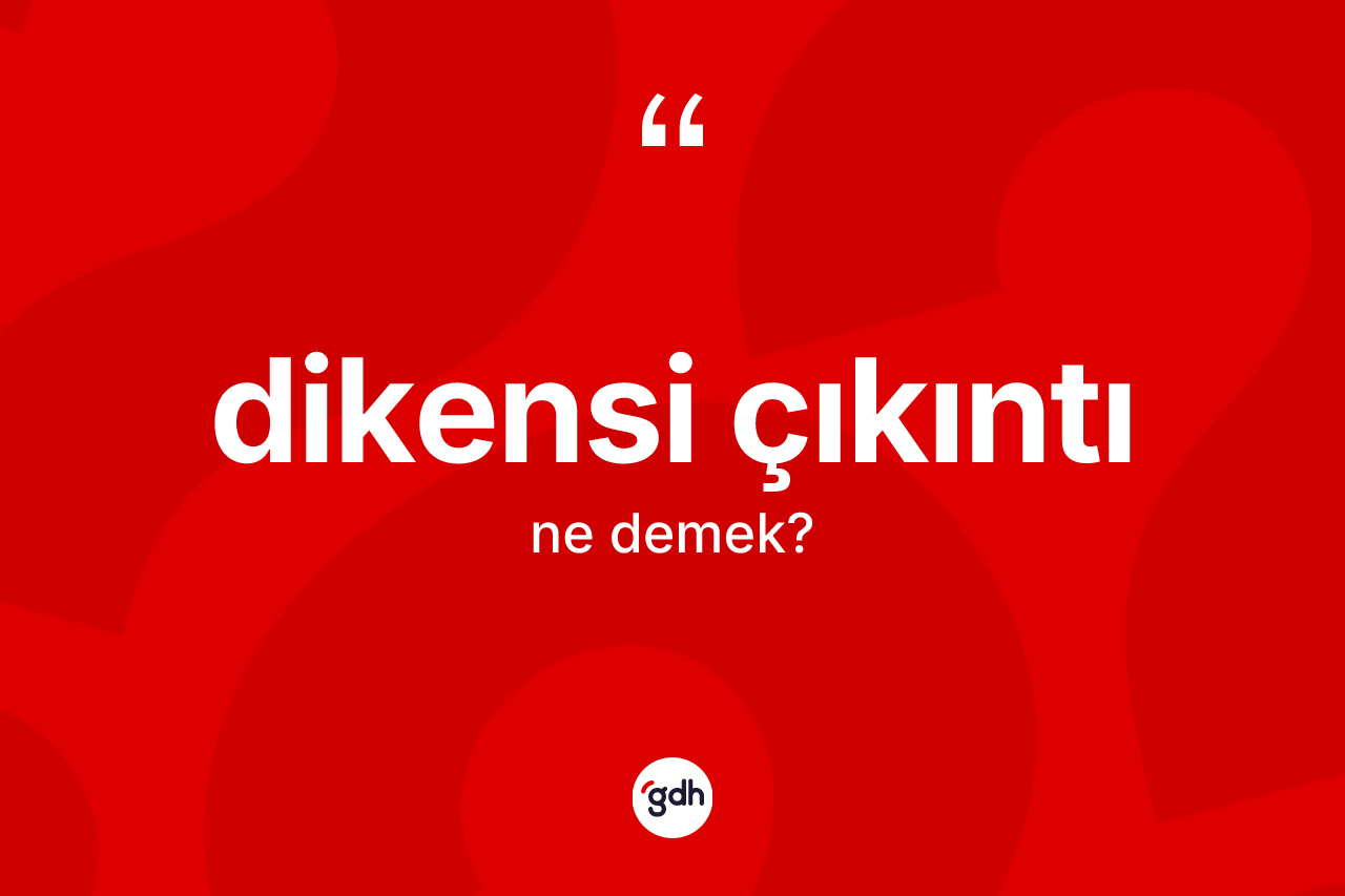 Dikensi çıkıntı kelimesinin tanımı nedir? Dikensi çıkıntı kelimesinin TDK anlamı nedir?