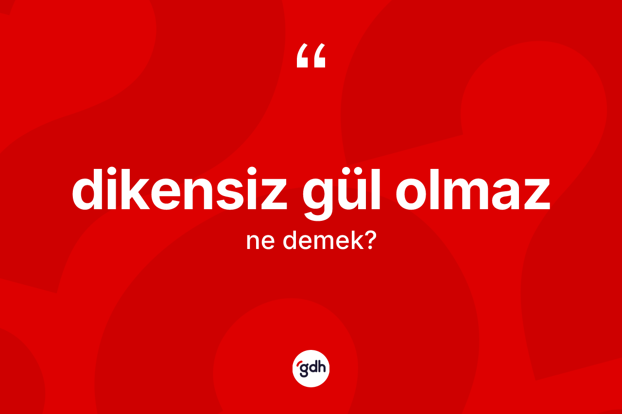 Dikensiz gül olmaz ifadesinin sözlükteki anlamı nedir?