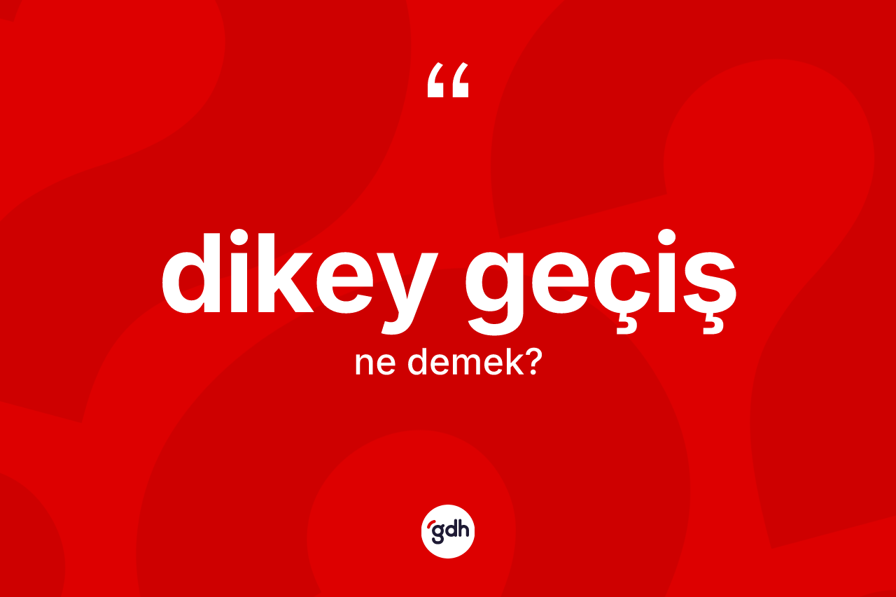 Dikey geçiş kelimesinin anlamı nedir? Dikey geçiş kelimesinin TDK'ya göre açıklaması nedir?