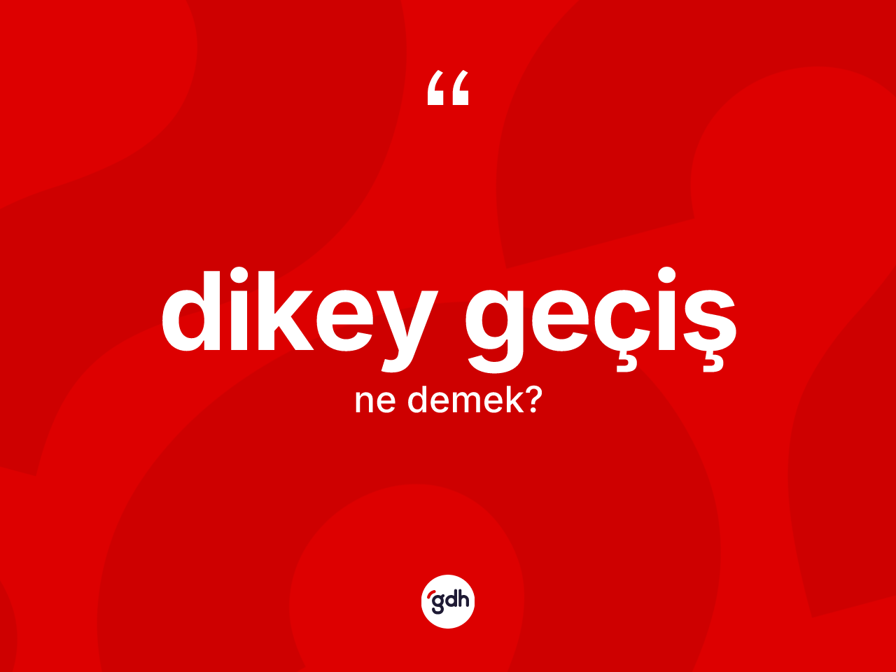 Dikey geçiş kelimesinin anlamı nedir? Dikey geçiş kelimesinin TDK'ya göre açıklaması nedir?