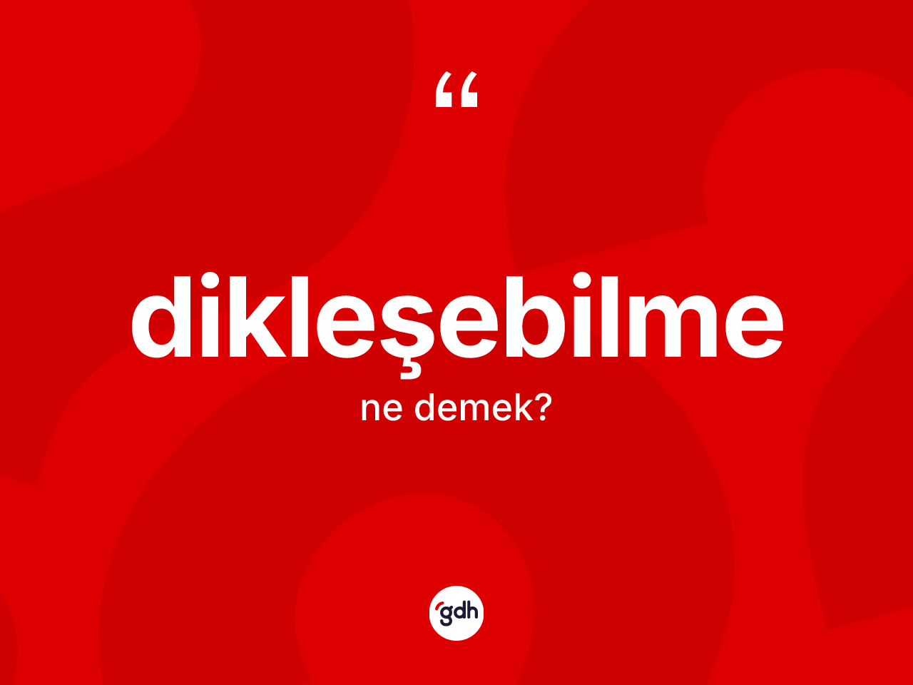 Dikleşebilme kelimesi ne demek? Dikleşebilme kelimesinin TDK'ya göre açıklaması nedir?