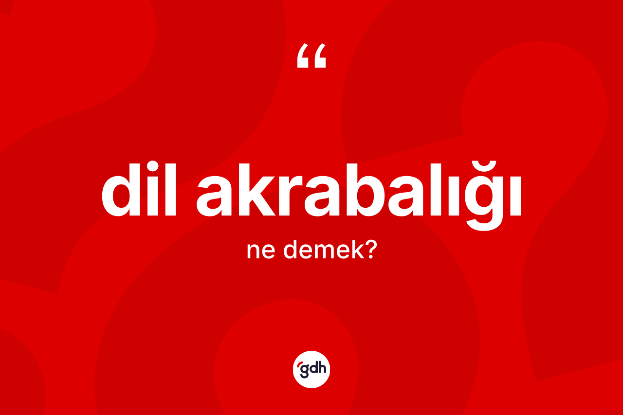 Dil akrabalığı kelimesinin anlamı nedir?