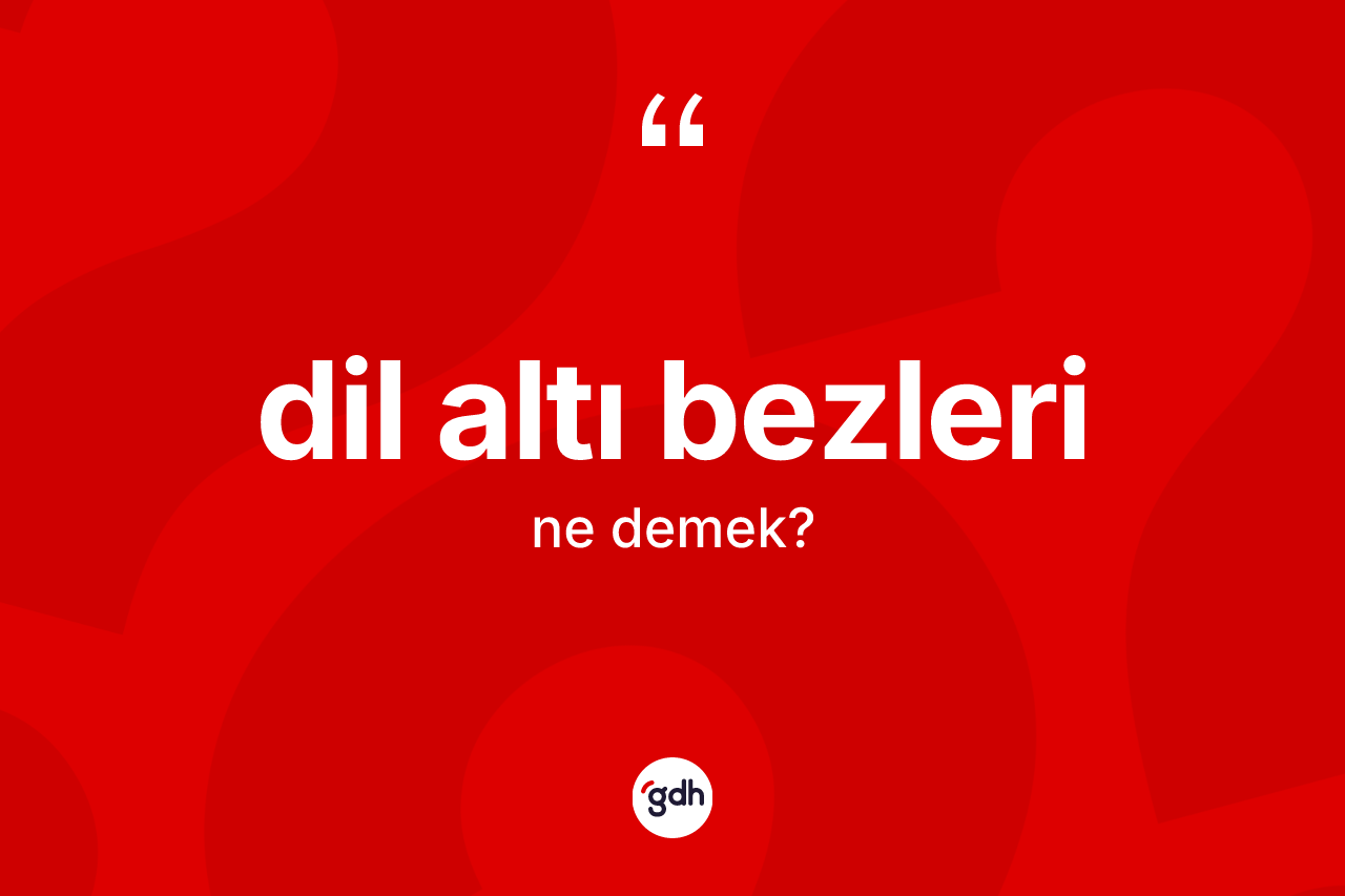 Dil altı bezleri kelimesinin tanımı nedir? Dil altı bezleri kelimesinin kaç farklı anlamı var?