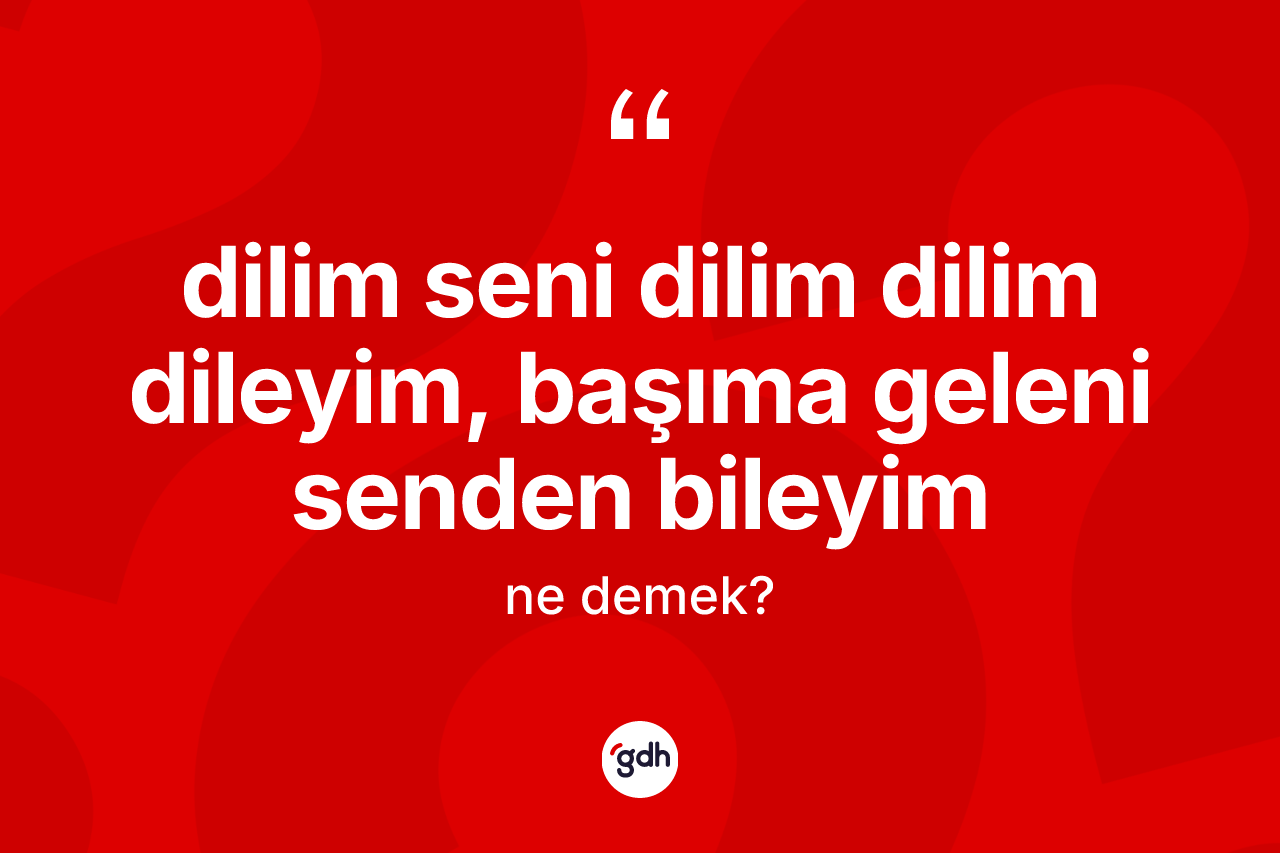 Dilim seni dilim dilim dileyim, başıma geleni senden bileyim ifadesinin sözlükteki anlamı nedir? Dilim seni dilim dilim dileyim, başıma geleni senden bileyim ifadesinin kaç farklı anlamı var?