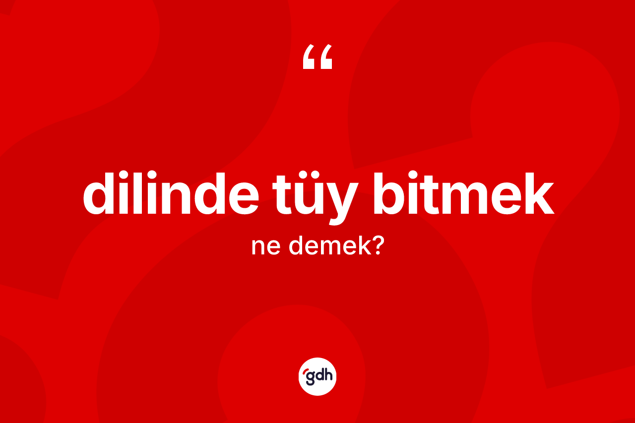 Dilinde tüy bitmek ne demektir?